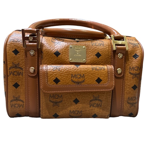 Vintage MCM Cognac Visetos Coated Canvas
Front Pocket Satchel Bag - Picture 1 of 16